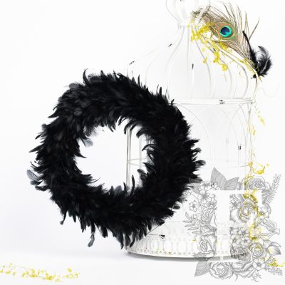 Raven Feather Wreath